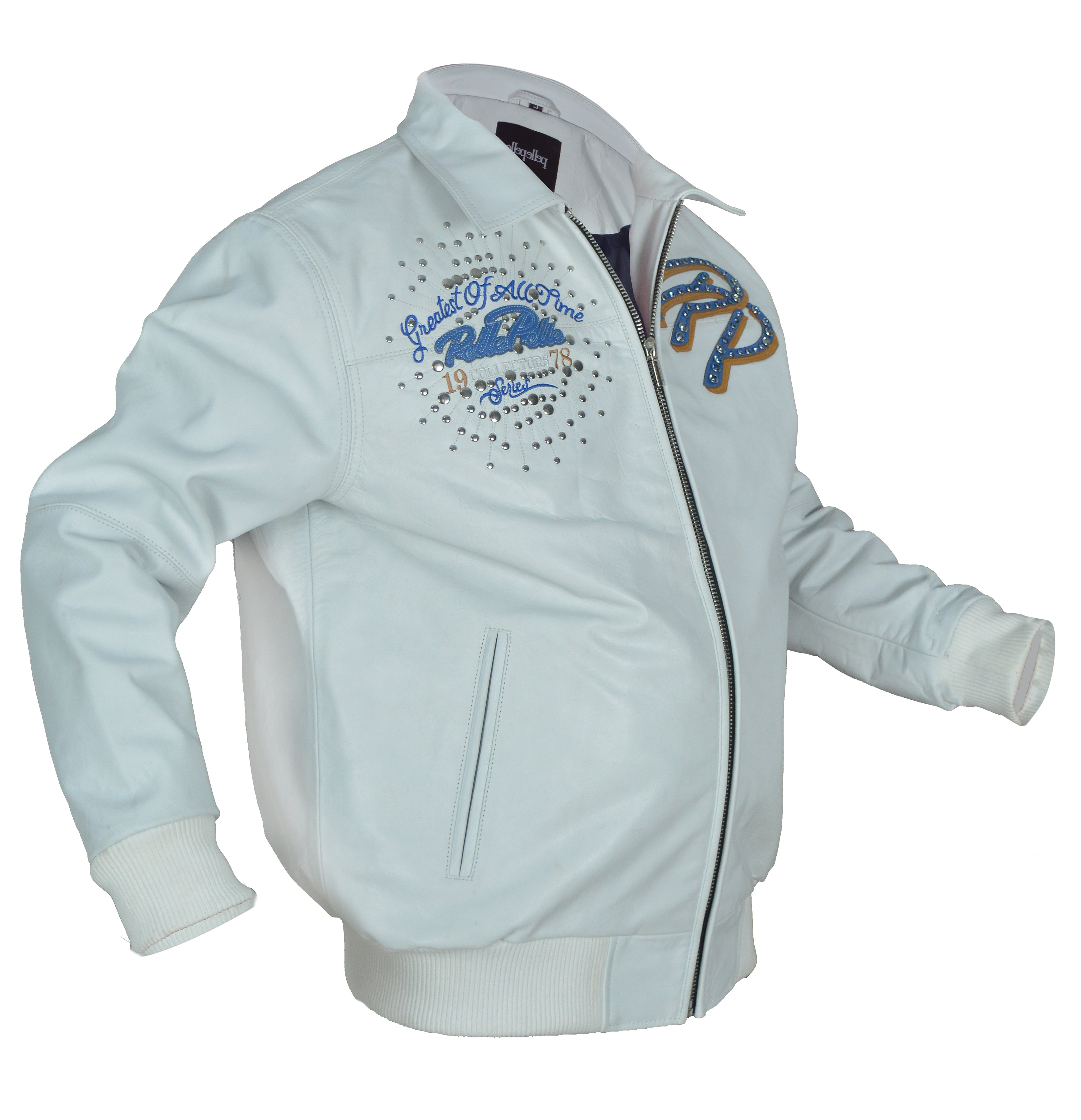 Pelle Pelle Greatest Of All Time White Real Leather Jacket