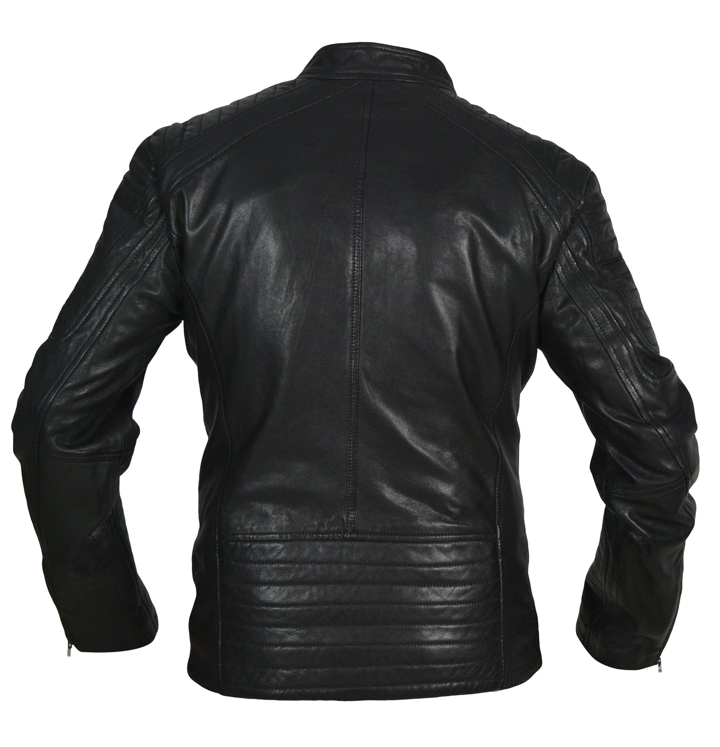 Pelle Pelle Men's Black Piped Sleeve Motorcycle Jacket