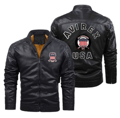 AVIREX Cold Steel Moto Jacket Vintage Leather, Stand Collar, Urban Warrior Cut