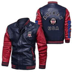 New Handmade Men’s Avirex MILLIONAIRE Stylish Military Leather Bomber Jacket