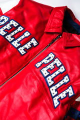 Pelle Pelle Men's LEATHER ARCHES JACKET SODA CLUB RED BLUE