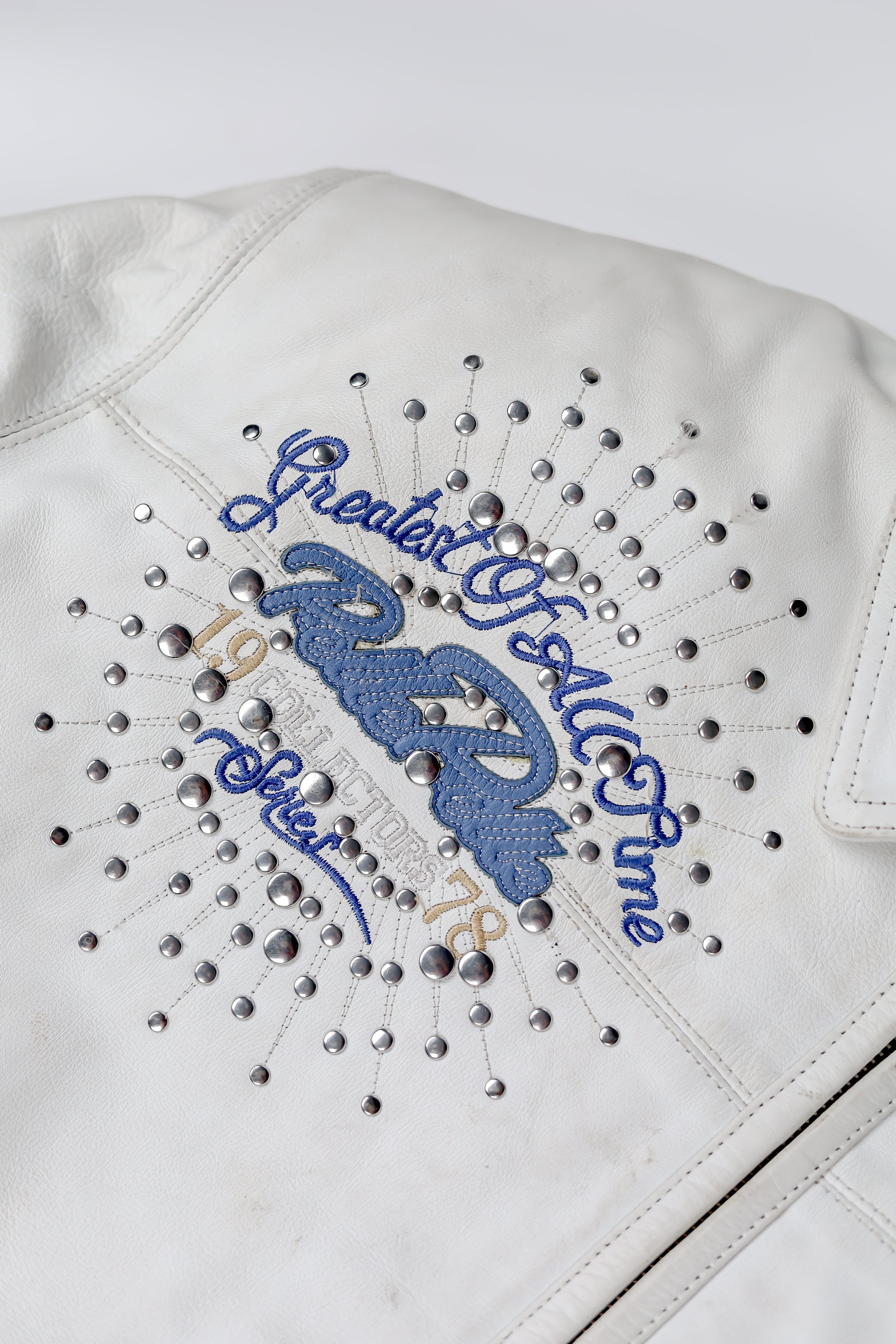 Pelle Pelle Greatest Of All Time White Real Leather Jacket