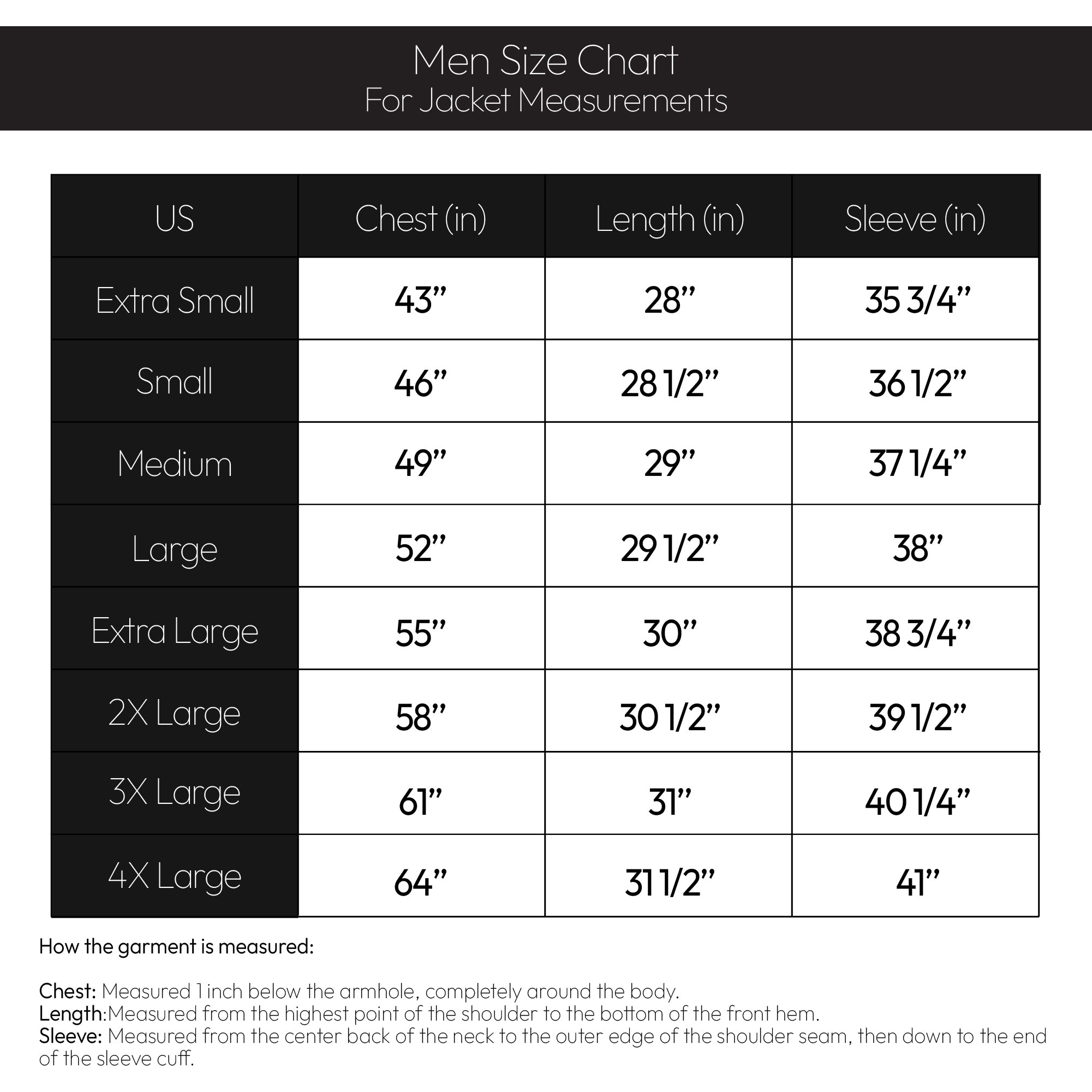 Size chart