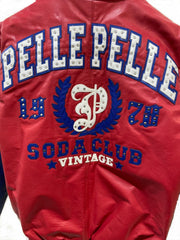 Pelle Pelle Men's LEATHER ARCHES JACKET SODA CLUB RED BLUE
