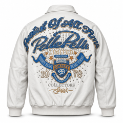 Pelle Pelle Greatest Of All Time White Real Leather Jacket